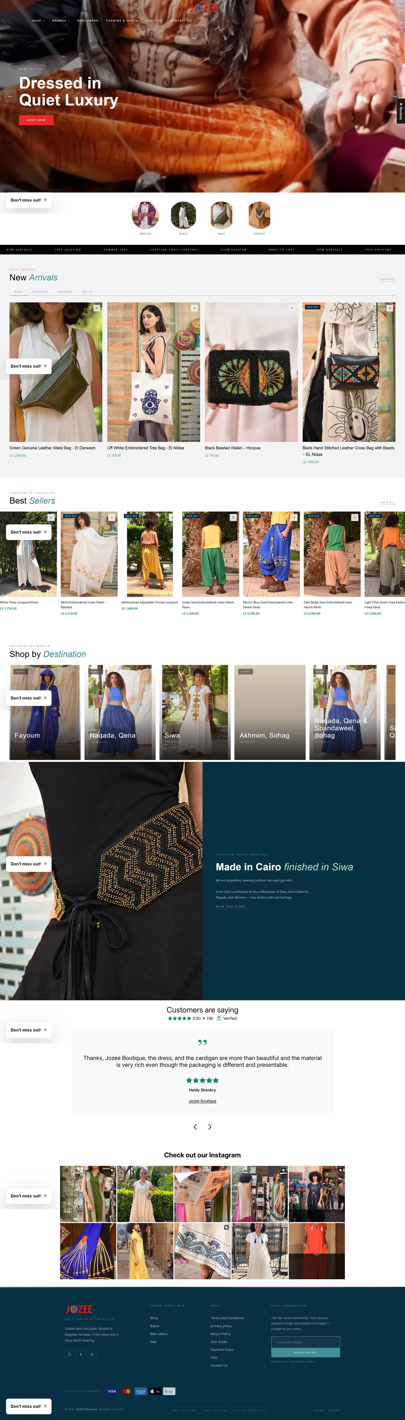 Jozee Boutique website